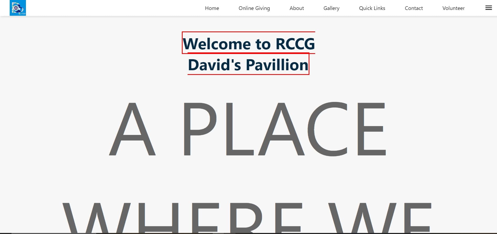 Rccg David's pavilion Page